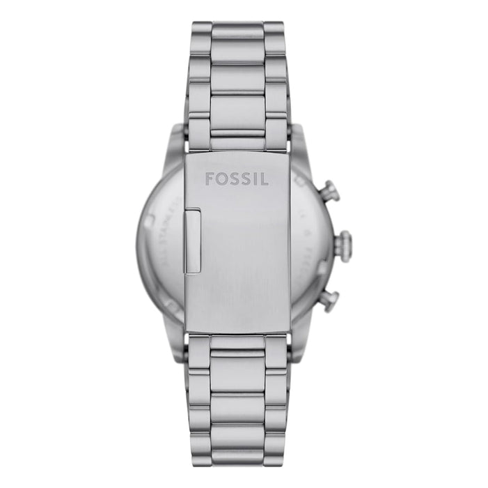 Fossil Men's Green Dial Silver Stainless Steel Band Analog Quartz Chronograph Sport Tourer Watch - FS6048