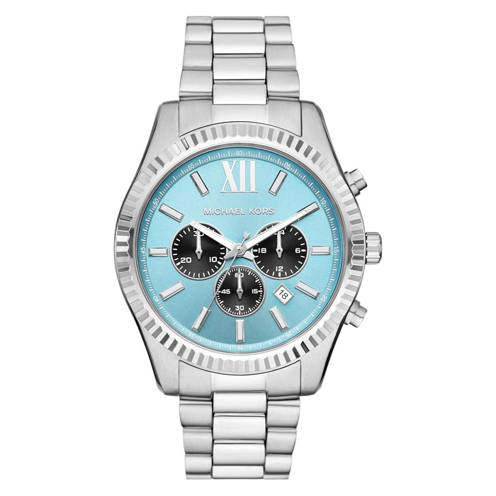 Michael Kors Acrylic Chronograph Quartz Blue Dial Watch in box with on sale extra pin an