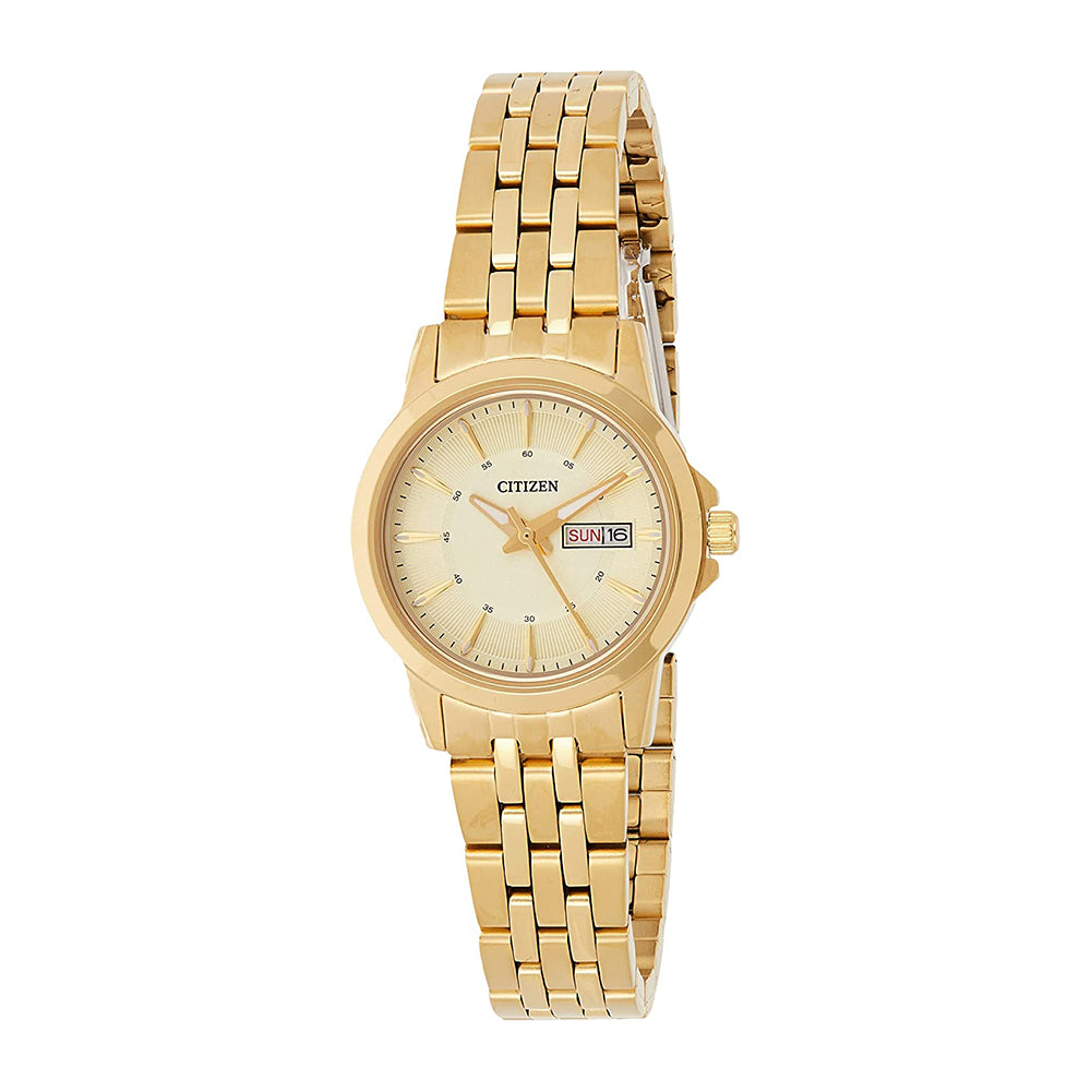 Citizen quartz watch online gold