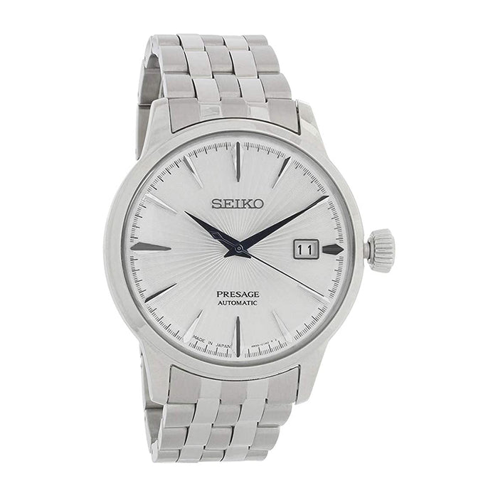 Seiko Presage Mens Silver Dial Band Stainless Steel Watch - SRPB77 — WatchCo