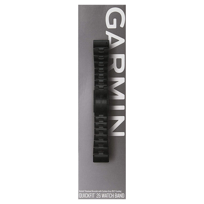 Garmin QuickFit 26mm Vented Carbon Gray Titanium Bracelet Watch Band - —  WatchCo.com